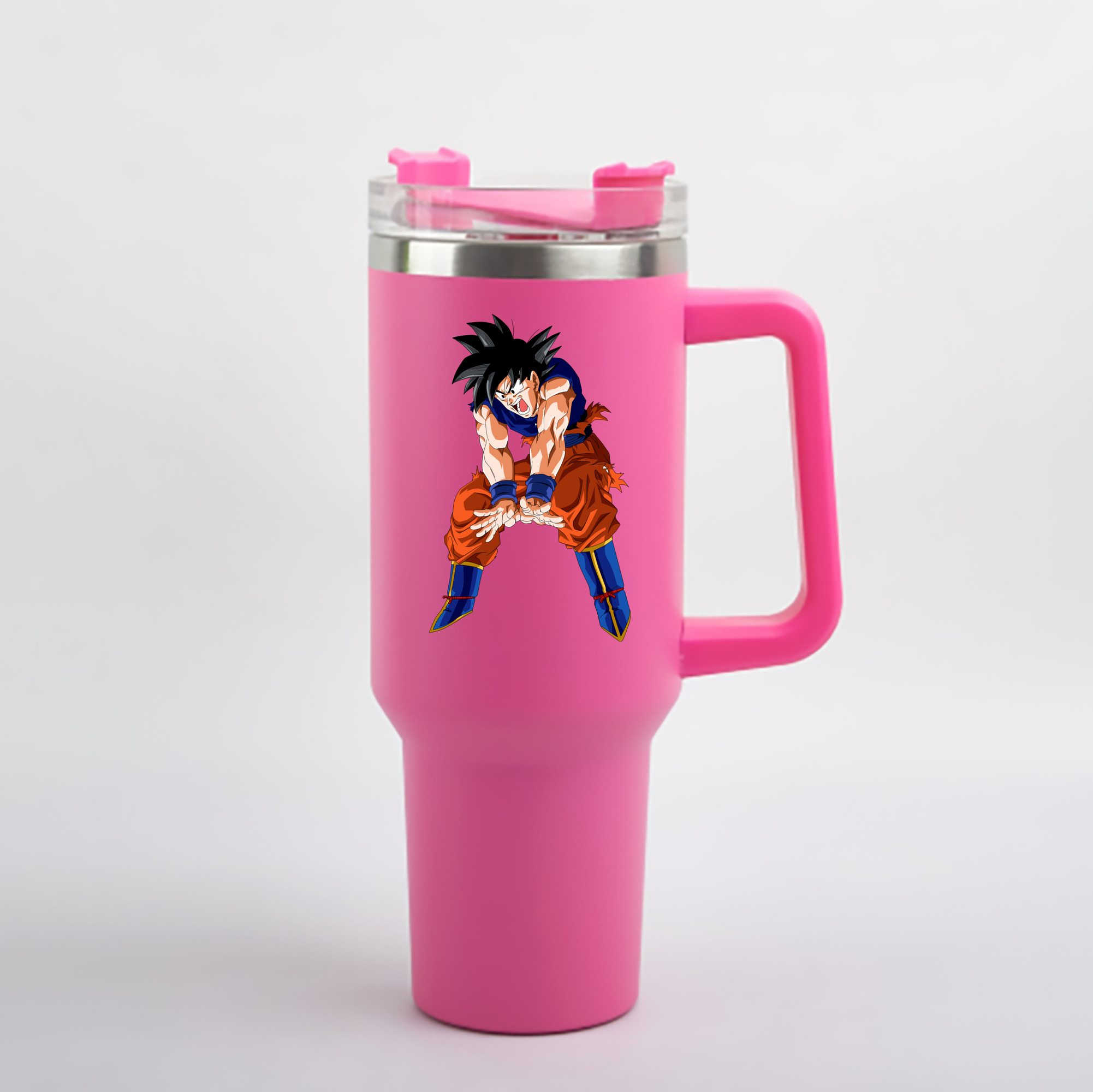 （画像用） ドラゴンボール 孫悟空（そん ごくう）Son Goku カカロット DRAGON BALL Kakarotto 1200mL車用タンブラー - クリスタルステッカー（プラスチックストロー付き）